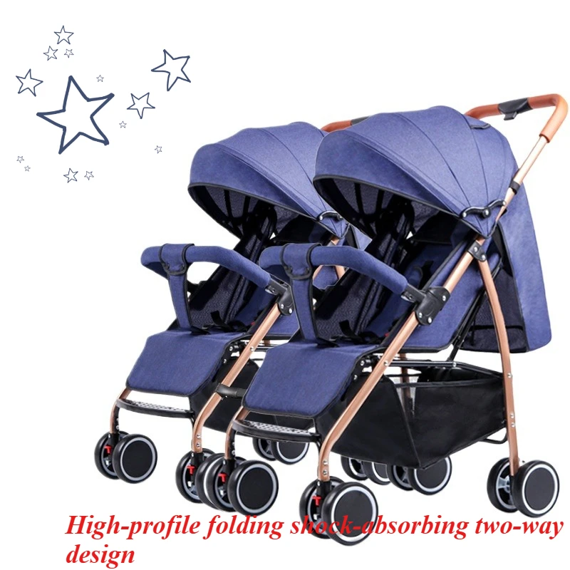 

Коляски для близнецов, легкие, с высоким ландшафтом, могут сидеть и лежать, сплит-складывать.