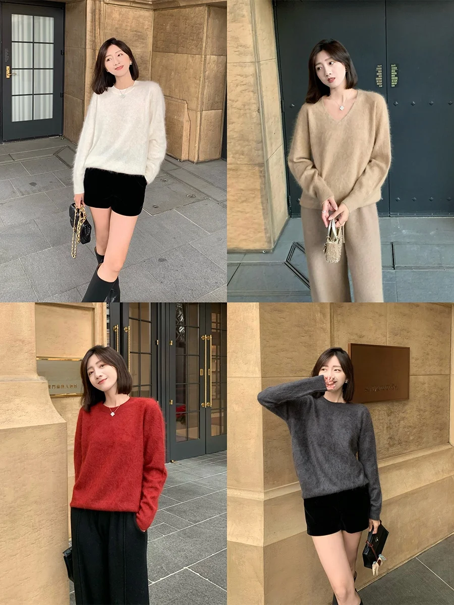 

Теплый свитер Tina Full Camere Brued, 4 цвета, зима 2023, женская трикотажная одежда премиум-класса