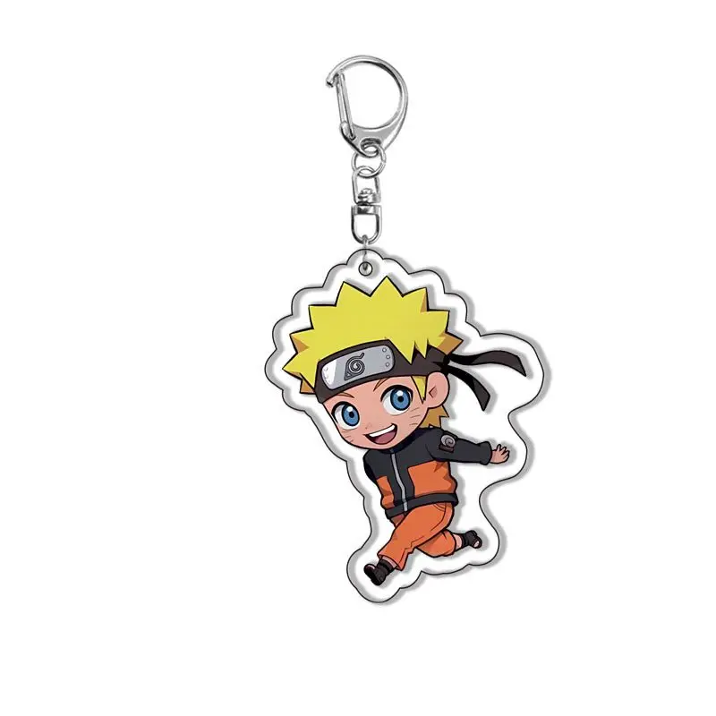 ناروتو ساسوكي كاكاشي أنيمي سلسلة مفاتيح مصنوعة من الأكريليك Akatsuki تأثيري اكسسوارات تخصيص هدية لمحبي بضائع المانجا اليابانية #3