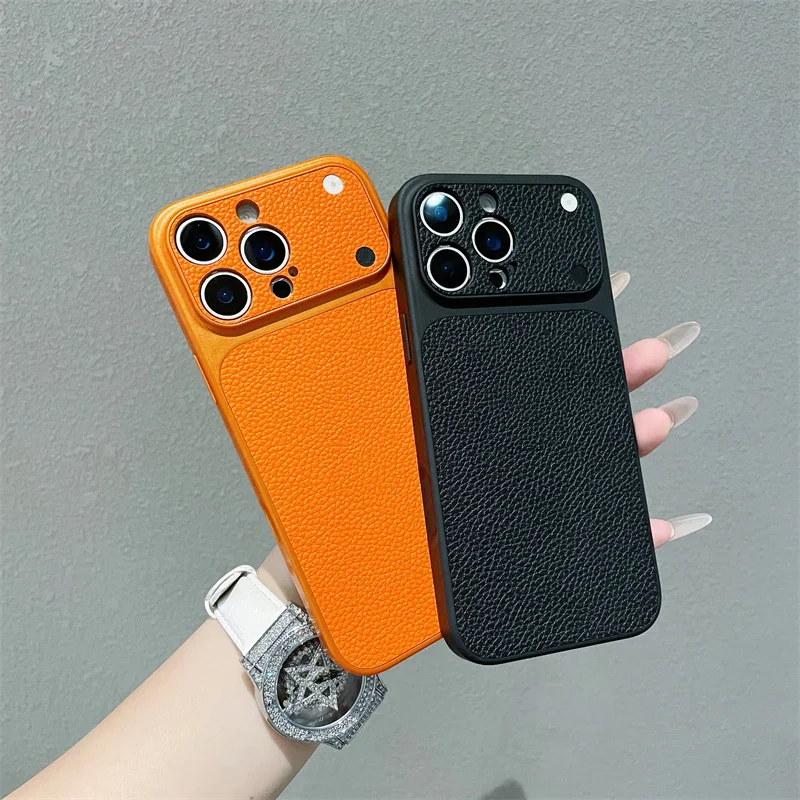

Luxury Lychee Patterned AI Button Case For iPhone 17 16 Pro Max (PC+TPU) For iPhone 15 14 13 12 17 Pro Max shockproof soft cover