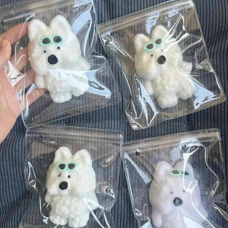 Cute Dog Squeeze Toys West Highland White Terrier Dog Stress Balls Animals Small Fidget Toys for Kids Adults Stress Relief Gifts