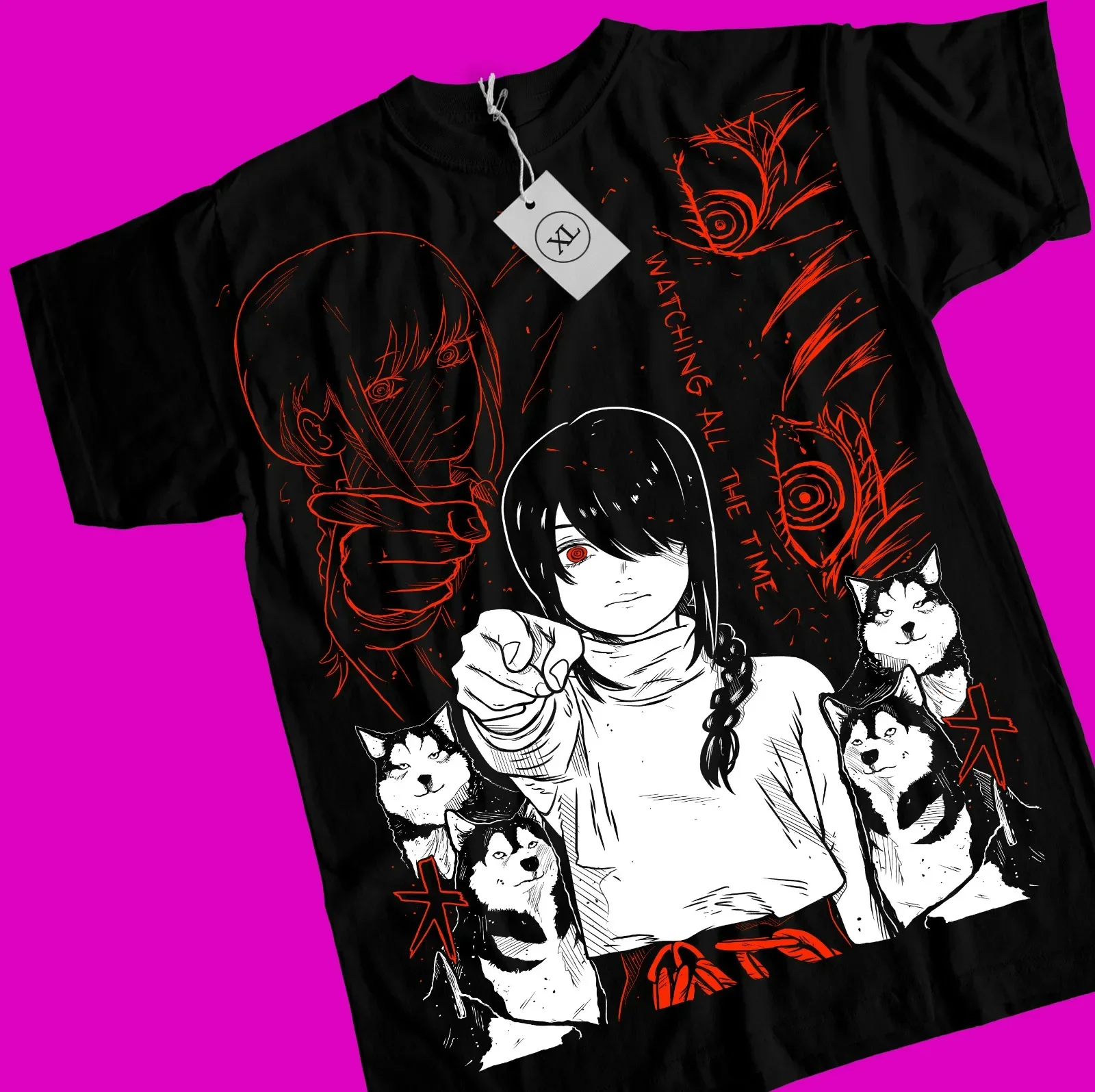 Черная рубашка с принтом бензопилы Denji Makima Denji Anime манга, все размеры, футболка Nayuta