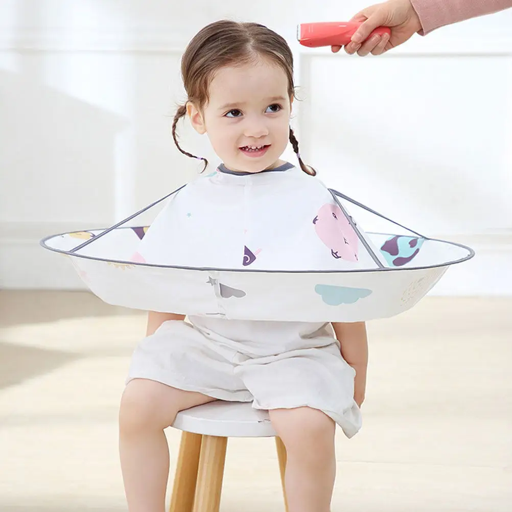 

Barber Shop Cape Haircut Salon Apron Baby Cloak Hairdresser Haircutting for Children Black