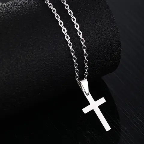 Lxx Fashion Cross Necklace Stainless Steel Gold Cross Pendant Necklace Women's Necklace
