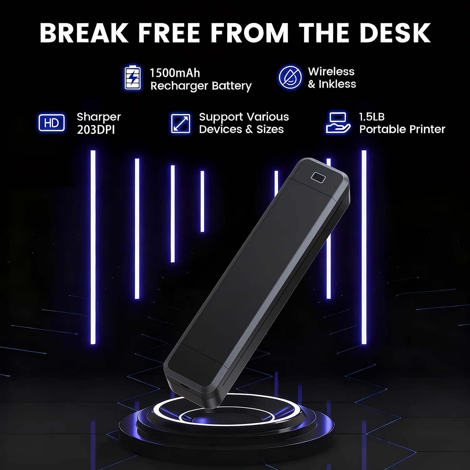 New Bluetooth Inkless Printer D210 X8 Portable Thermal HD Printer Compatible with iPhone Android Mac Window Office Electronics