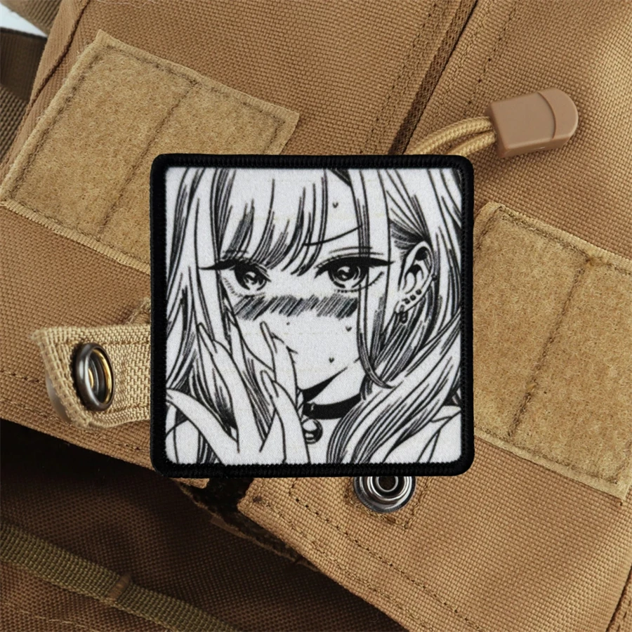 

Anime Girl Morale Tactical Patch Hook and Loop Patches for Clothing Military Armband Backpack Sticker