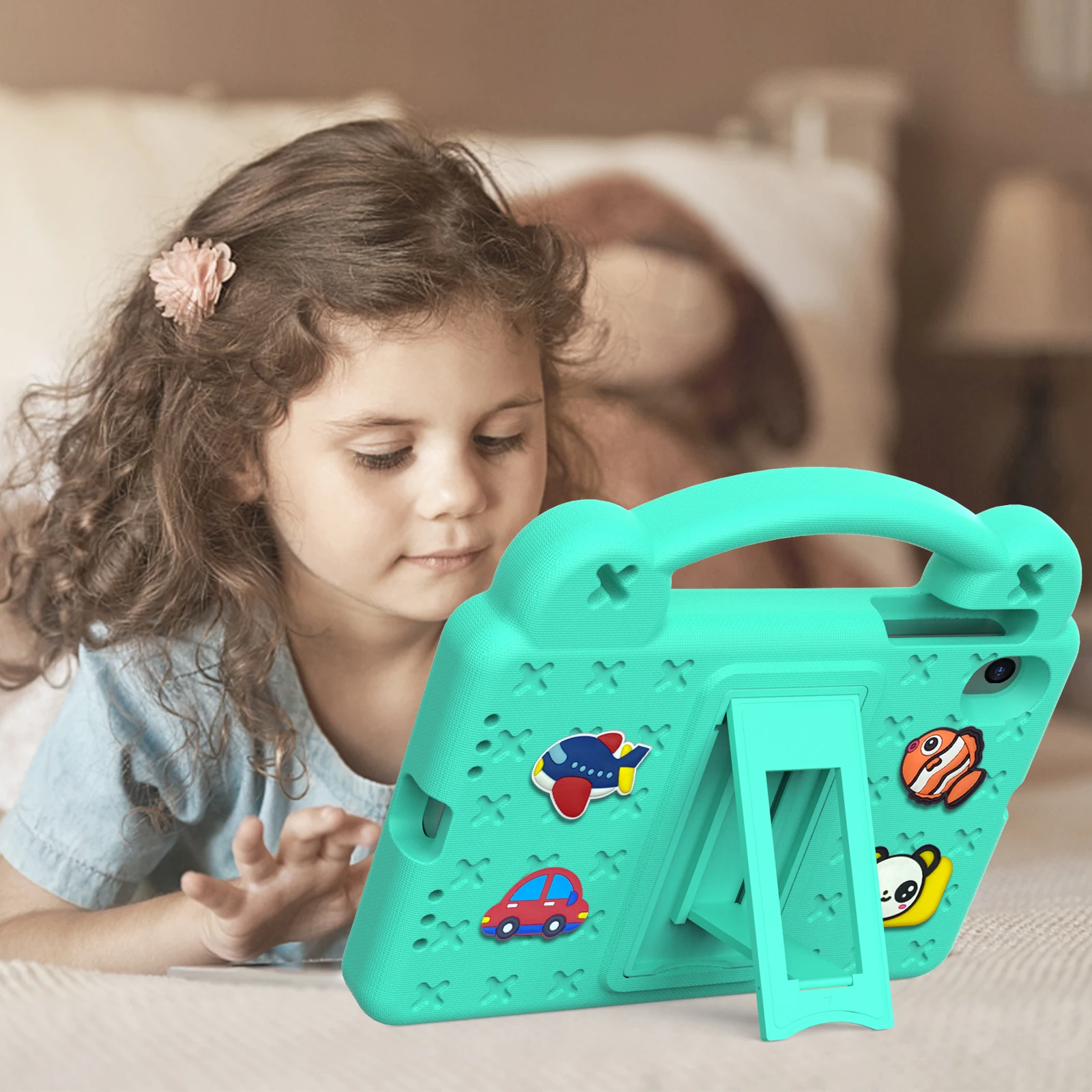 Funda para Tablet Walmart ONN 7.0 pulgadas Gen5 4-100135924 2026 2024, Carcasa EVA a prueba de golpes, duradera, moderna, con asa y soporte plegable.