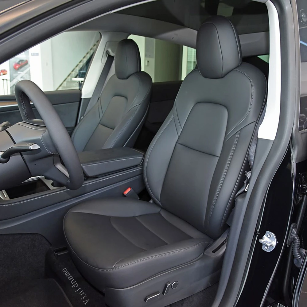Picture 6: For Tesla Model Y 2020 2021 2022 2023 2024 2025 PU Leather Custom Car Seat Covers Full Set Interior Protector Accessories