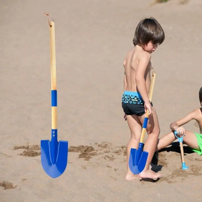 N1HB Kids Beach Shovel Digging Toddler Sand Seaside Outdoor Digging Play Game Wooden Handle