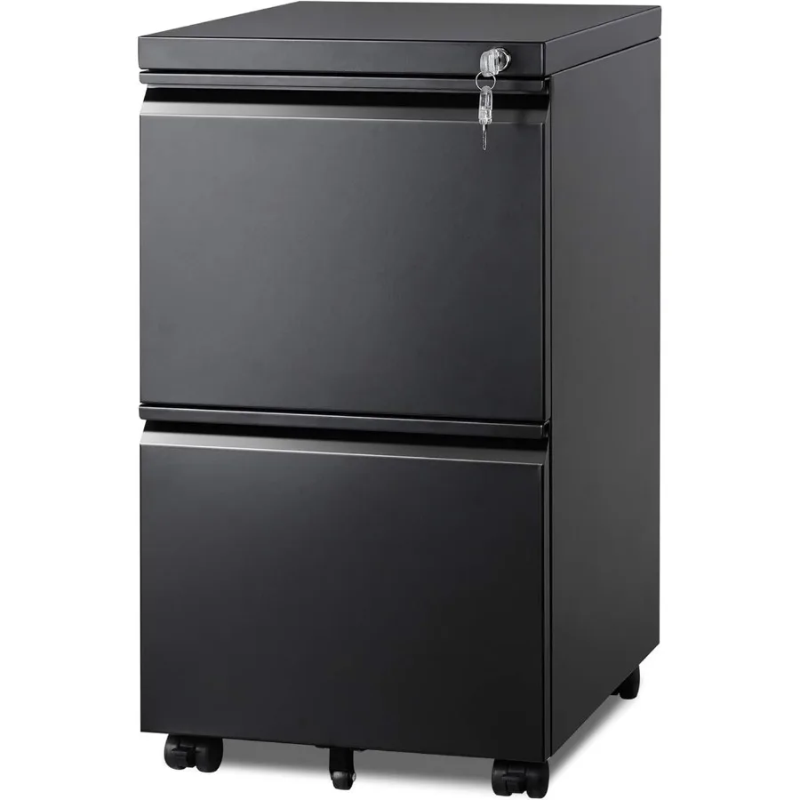 2 Drawer Metal File Cabinet, Fully Assembled Filing Cabinet