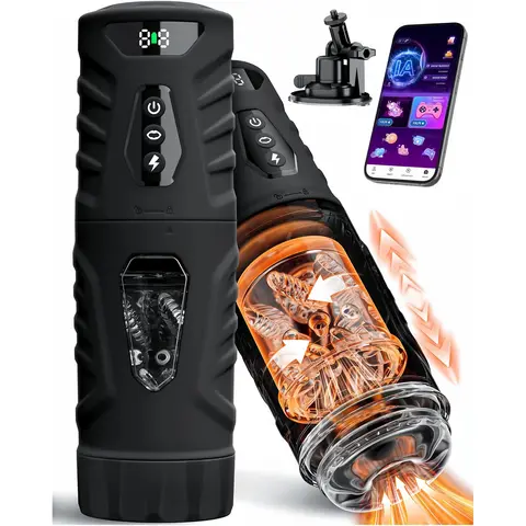 KUSHOR AI Sync Automatic Male Masturbator Thrusting Rotation Sucking Licking Blowjob Penis Pump Pocket Pussy Sex Toys for Men