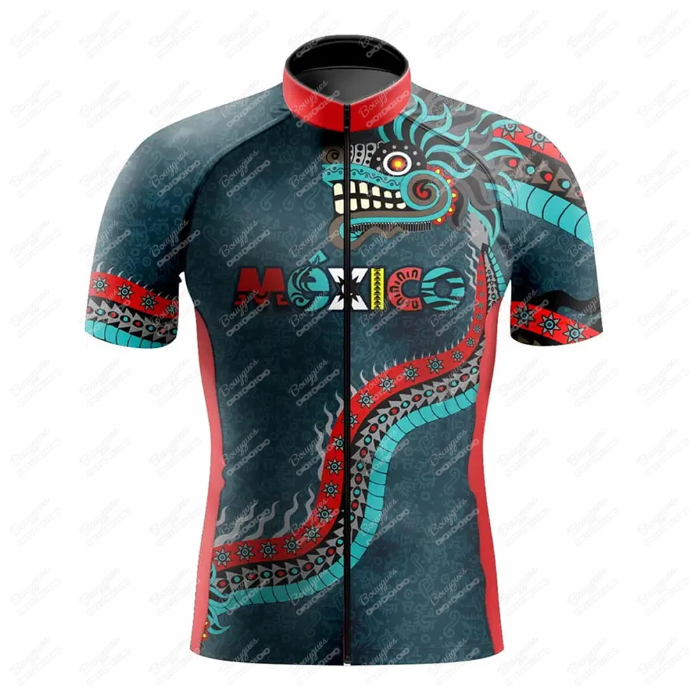 Mexico New Styles Summer Cycling Jersey For Men Short Sleeve Reflective MTB Maillot Downhill Pro Team Mountain Bicycle Clothing