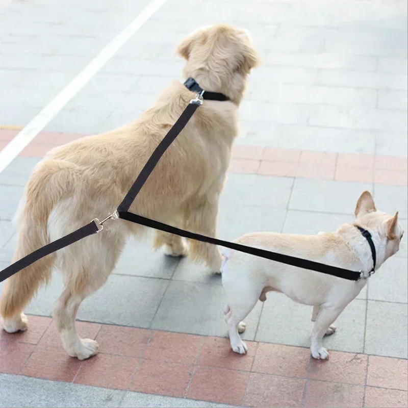 2 Way Nylon Dog Leash Double Twin Coupler Dog Leash V Shape Pet Leashes Outdoor Walking Leash Lead for Dogs Puppy Pet Supplies