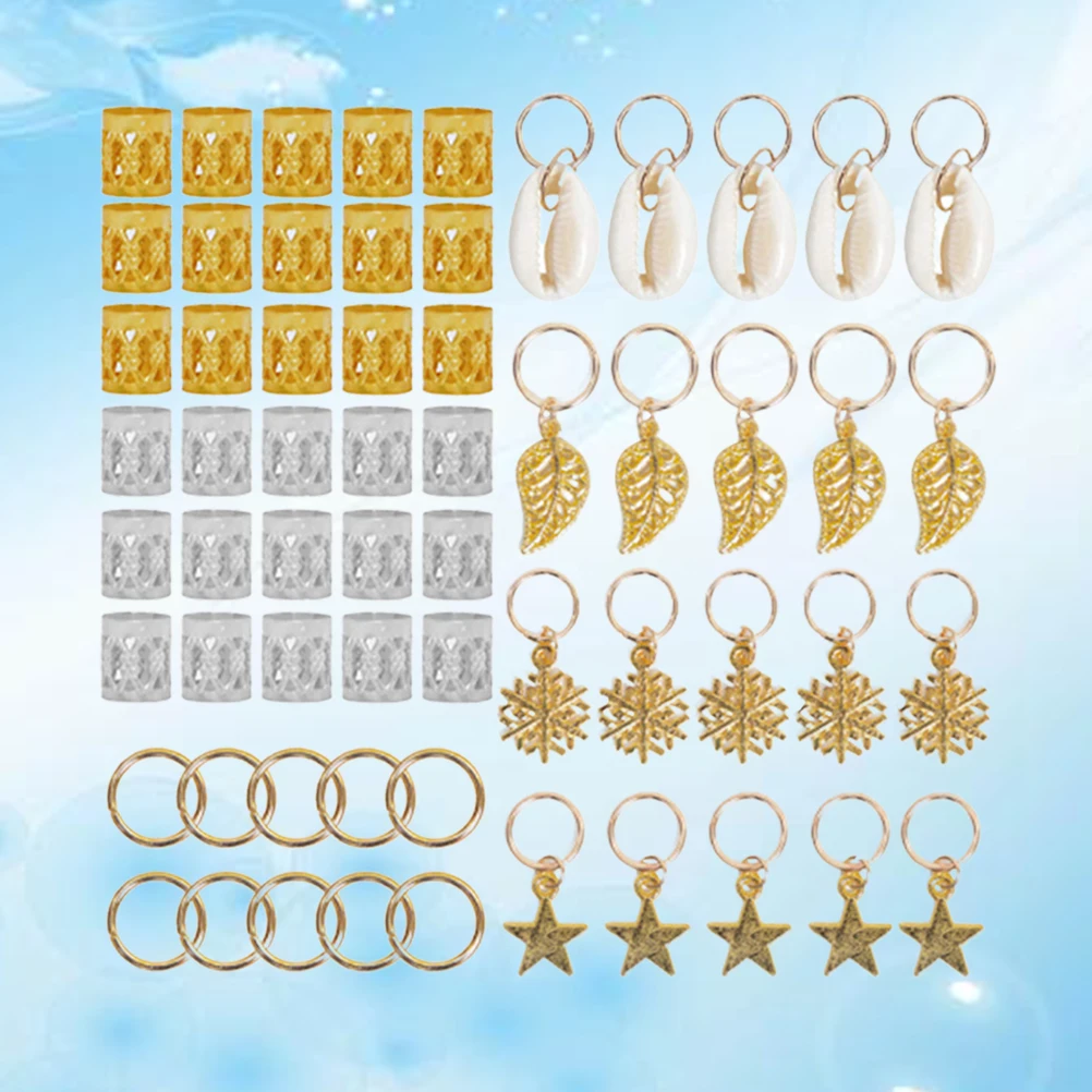 

80Pcs Dreadlocks Hair Cuffs Metal Hollow Lightweight Decorative Hair Tube Accessories for Braids Chunky Styles