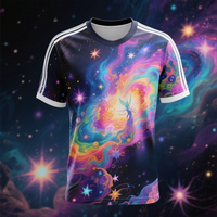 Summer Sports and Leisure T-shirt, Breathable Comfortable Men's and Women's Quick Drying Fashionable Starry Sky Galaxy T-shirt