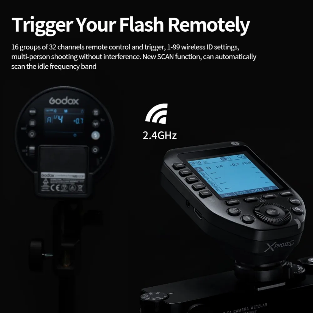 Godox XPro II 2.4GHz TTL Wireless Flash Trigger 1/8000s HSS Bluetooth App Control LCD Screen for Canon Nikon Sony Fuji Olympus