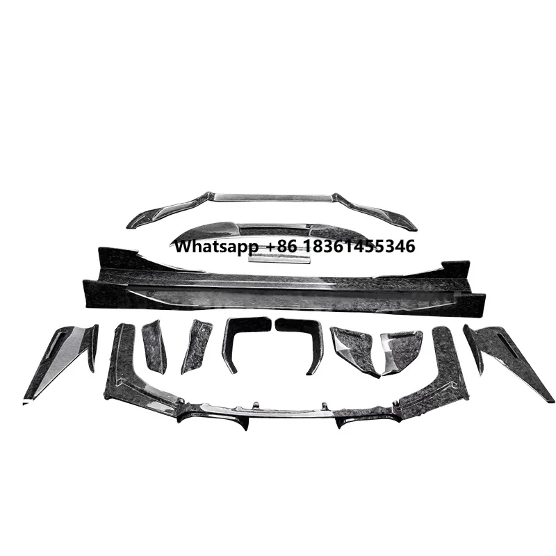 For M3 M4 F80 F82 F83 MAD Style Carbon Fiber Body Kit with Forged Material Front Lip, Diffuser Side Skirts