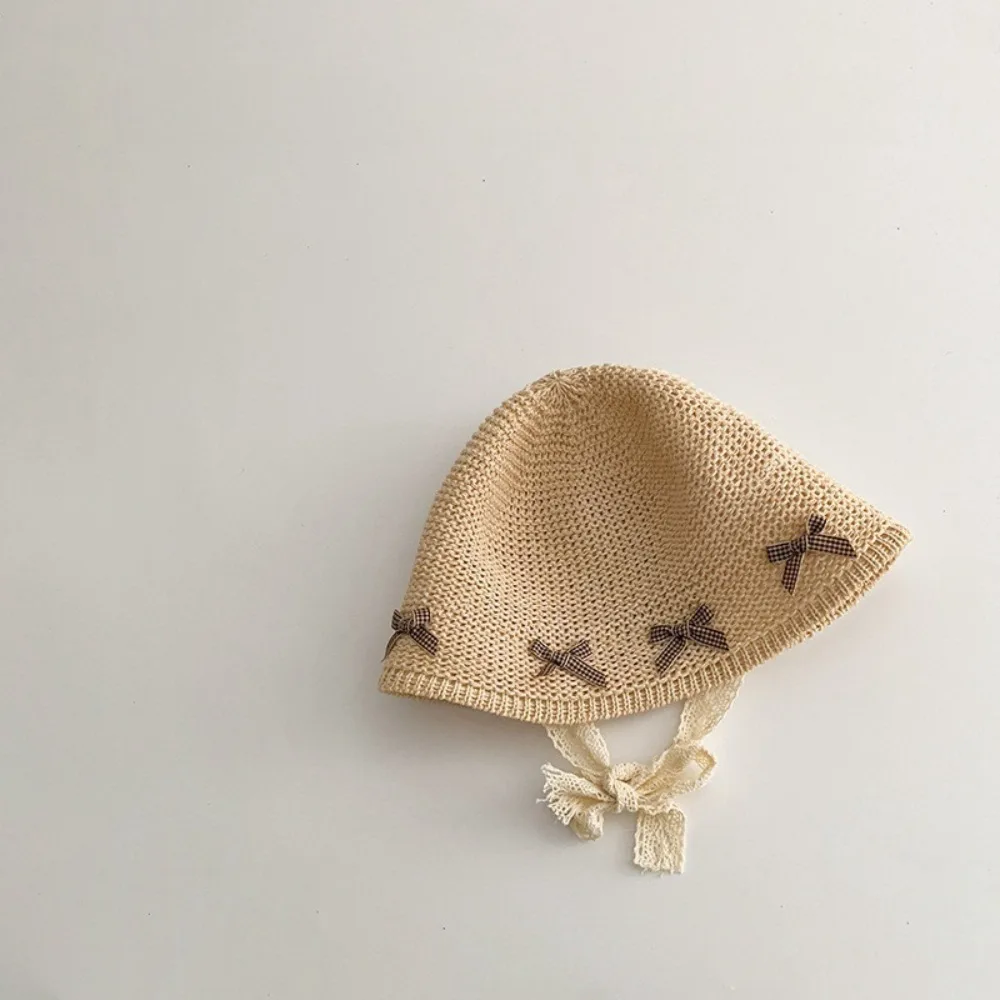 

Trendy Summer Baby Straw Hat Bow Beach Lace Straw Hat Outdoor Travel Children Panama Caps for Girls