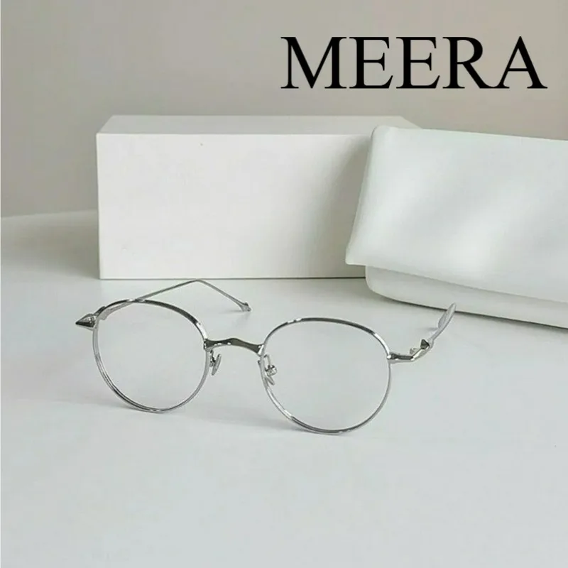 

Korea GM Vintage Comfortable Eyeglasses Fashion Round Pure Titanium Eyewear Luxury Prescription EP Glasses Frame For Men Women