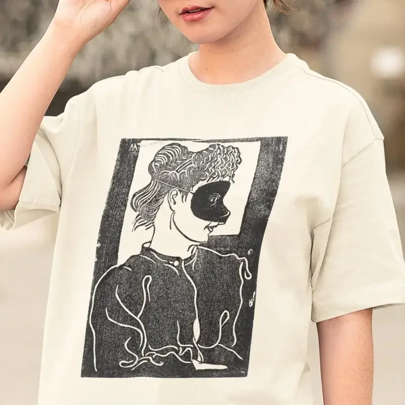 Oversized T Shirt Avant Garde Vintage Portrait Drop Shoulder Modernism Aesthetic Minimalist