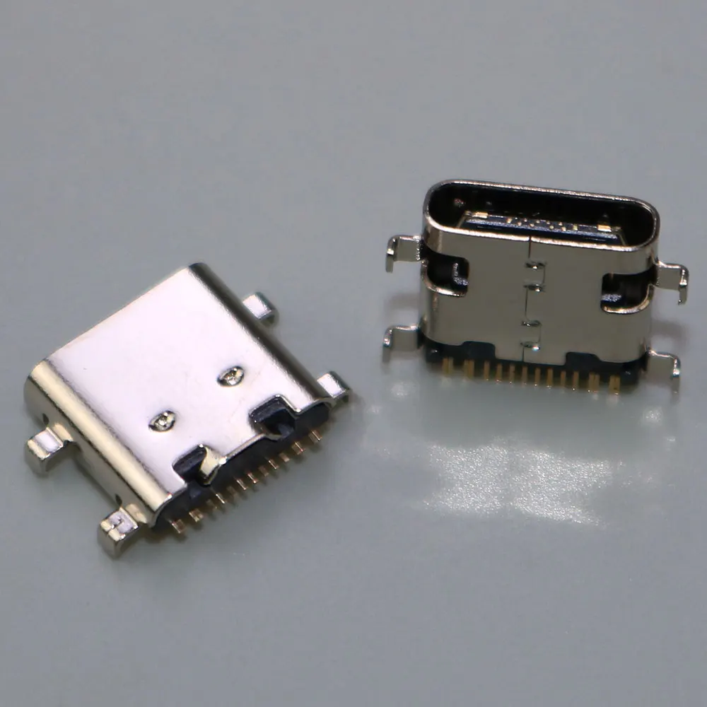 10-50PCS USB 3.1 Type C Connector 16 Pin Female SMT Tab USB Jack 3.1 Version Socket Power Dock Female DIY Charging Port