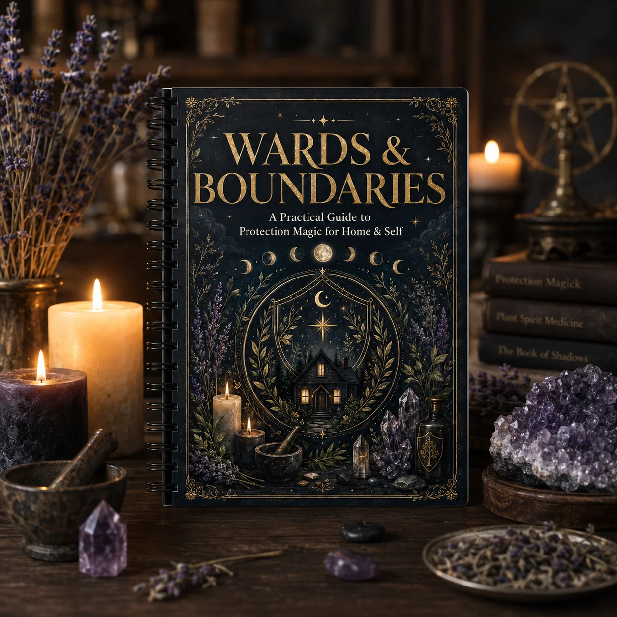 Wards & Boundaries A5 Spiral Protection Magic Guide, Home & Self Ritual Gift