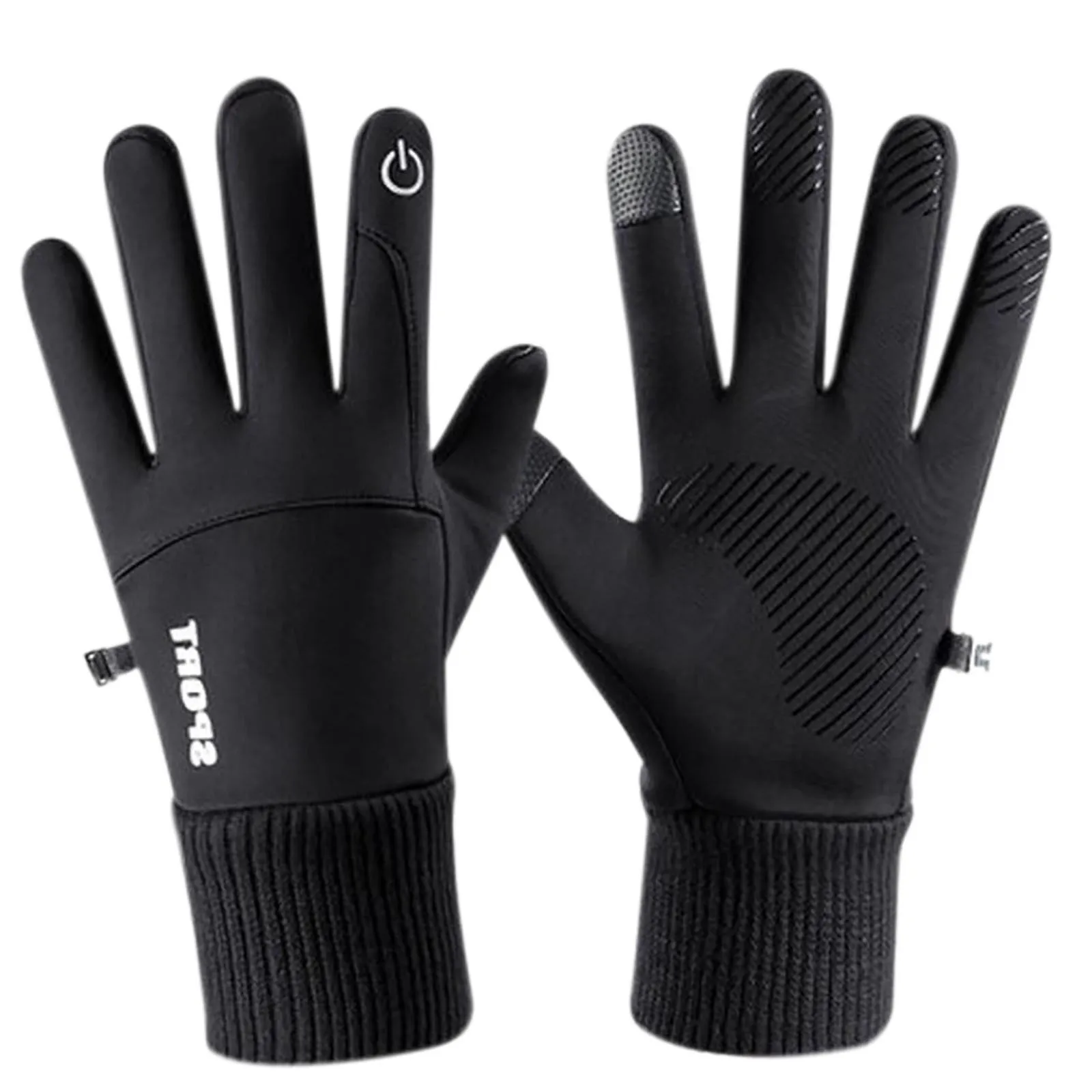 

Men Winter Waterproof Cycling Gloves Outdoor Sports Running Motorcycle Ski Touch Screen Fleece Gloves Non-Slip Warm Full Fingers