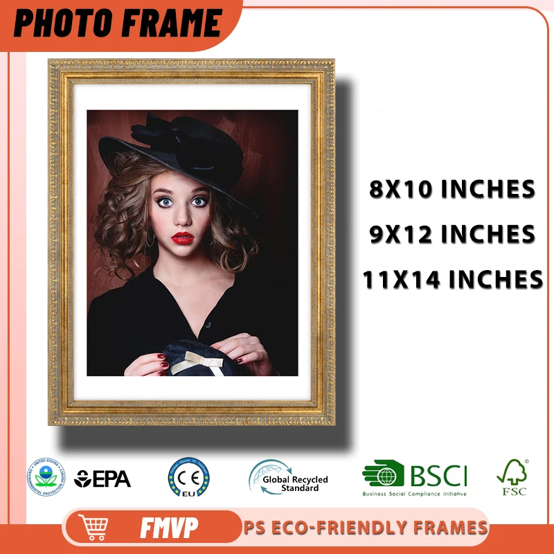 

18x20 Bronze Photo Frame with Regal Carvings Perfect for Royal Theme Living Room Wall Decor Picture Frame