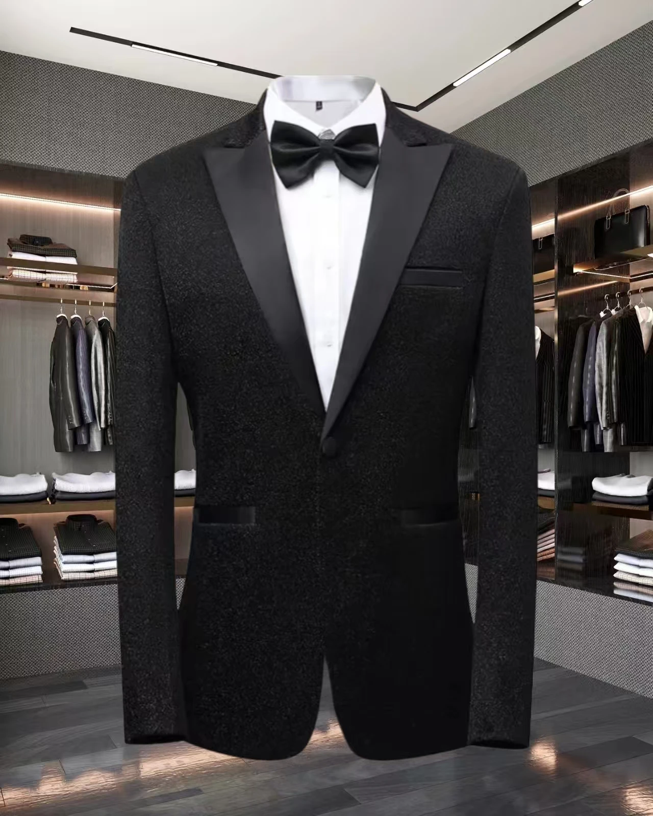 

Мужская роскошная блестящая куртка, свадебное платье, деловой пиджак с одной пуговицей и лацканами, одежда для певицы, сценический костюм