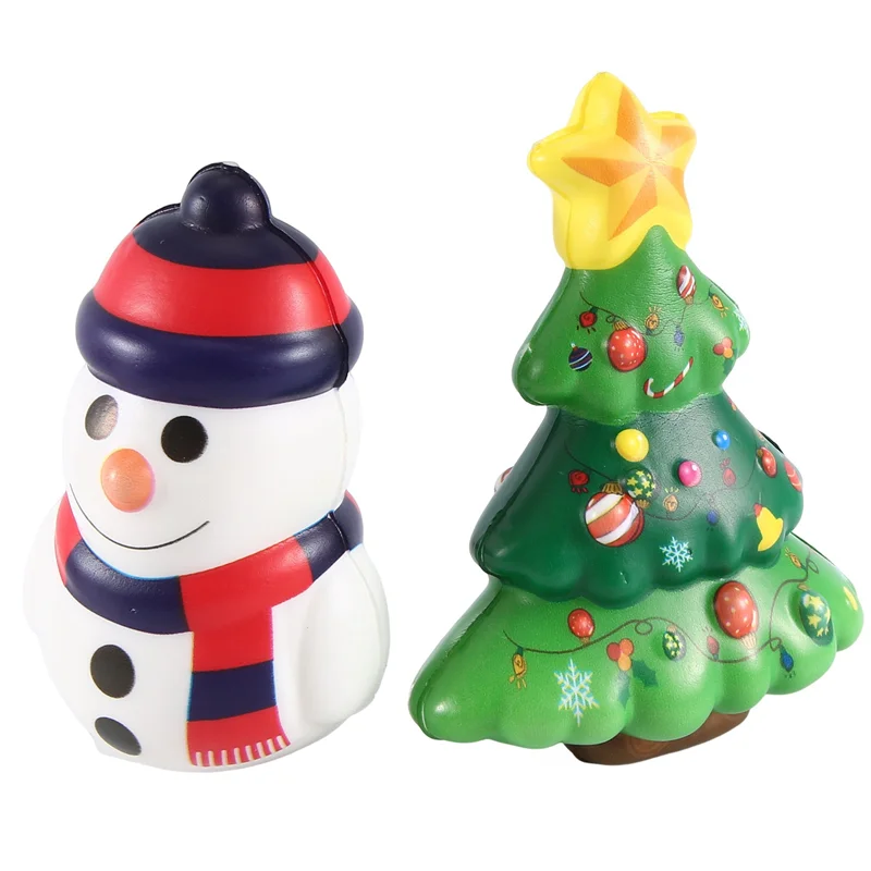 

-AA04 4 Piece Squishy Anti Stress Reliever Santa Claus Reindeer As Shown PU Slow Rebound Antistress Squeeze