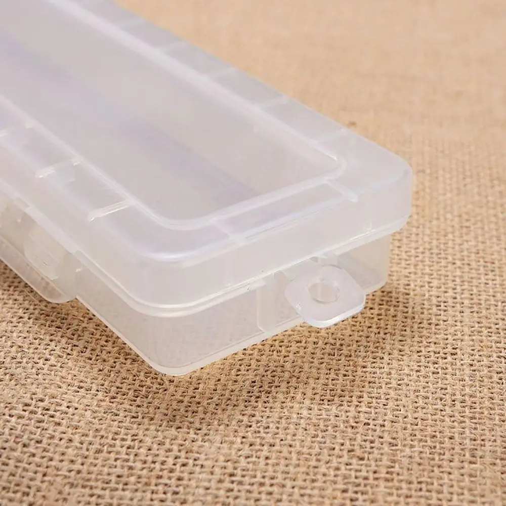 1Pcs Transparent Clear Pencil Storage Box Watercolor Pen Plastic Drawing Tools Bin 33x6x3.5cm Brush Painting Container Case