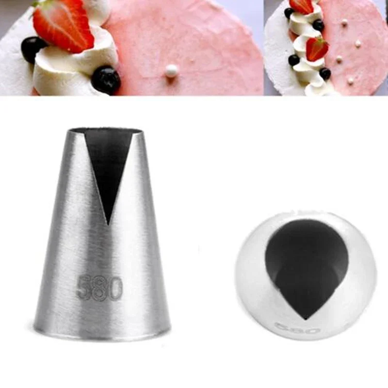 #580 Flower Icing Nozzles Stainless Steel Cake Decorating Tips Piping Nozzle Home Kitchen DIY Baking Decorating Tools Kit