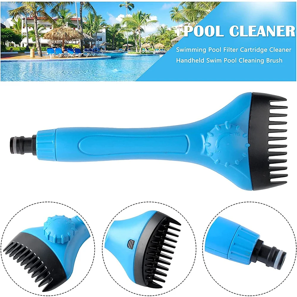 Pool  Spa Filter Cartridge Cleaner Tool Handheld  Cleaning  Removes Debris and Dirt from Hot Tub Brush Tools (No Adapter)