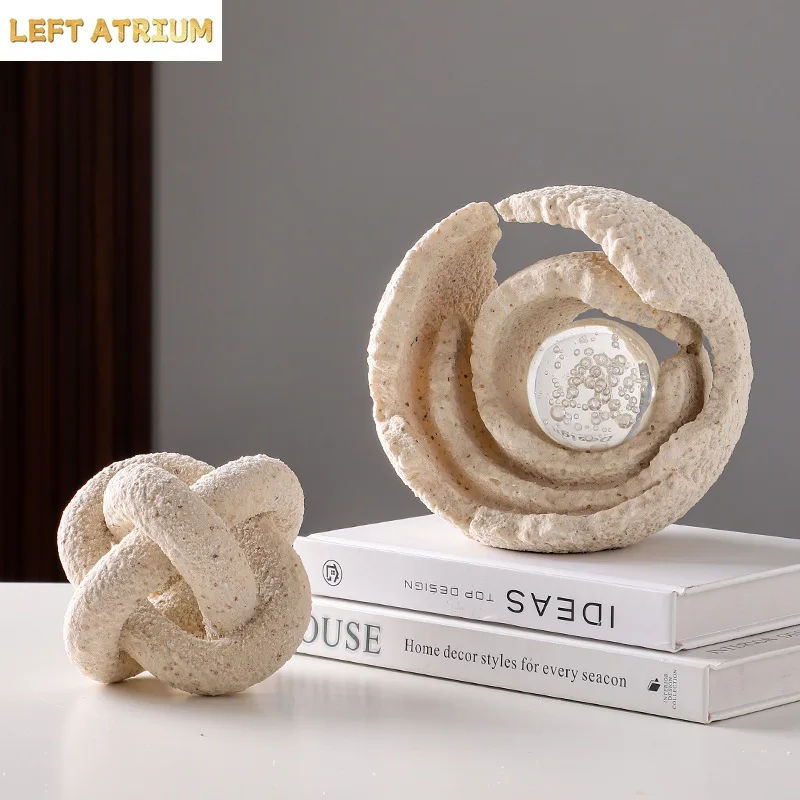 Resin Handicrafts Sandstone Handicrafts Geometric Hollowed-out Knot Ornaments Decorative Figurines Home Decoration Accessories