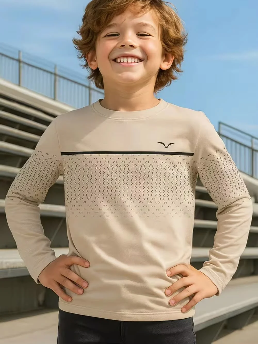 Kinderkleidung Jungen T-Shirt Langarm 3D-Streifendruck Kinder Frühling Herbst Kleidung Lässige Schlichtheit O-Ausschnitt Kinderbekleidung Oberteile – Detail 9