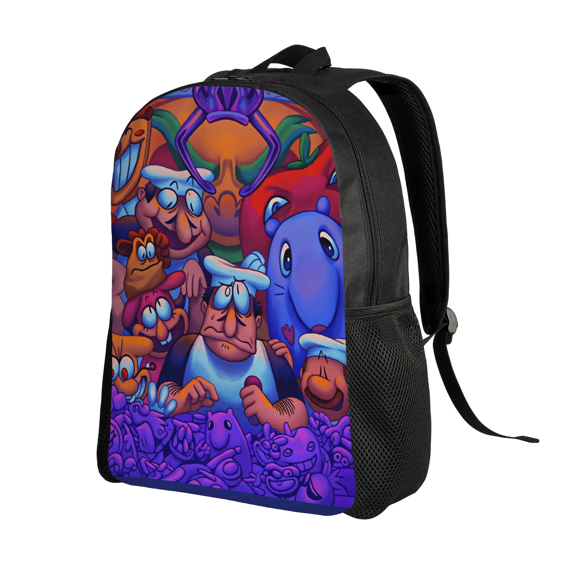 Pizza Towers Game  Backpack  Youth Polyester Travel Backpacks Pattern Fun School Bags Rucksack