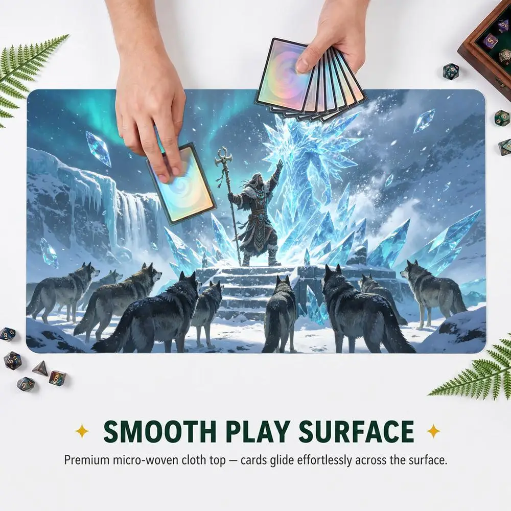 Frost Shaman Ice Wolf Mouse Pad Non-slip TCG Card Game Mat  Anti-slip Rubber Table Mat for Magic Board Game Playmat