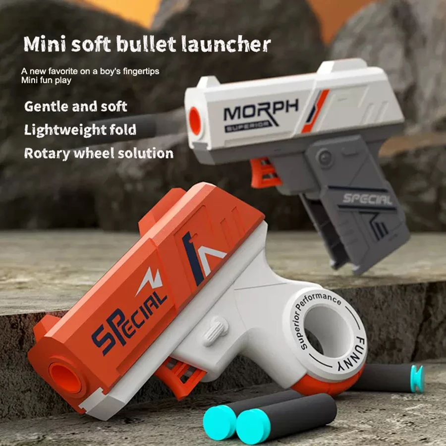 Soft Bullet Gun Stress Relief Toy Spinner Pistol Shell Throwing Soft Bullet Gun Shooting Relax Game Interactive Toys Boy Adult