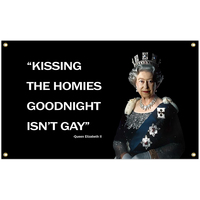 Kissing Homies Goodnight Flag Funny Tapestry 3x5 FT With Four Grommets For College Dorm Room Guys Man Cave Bedroom Wall Banner