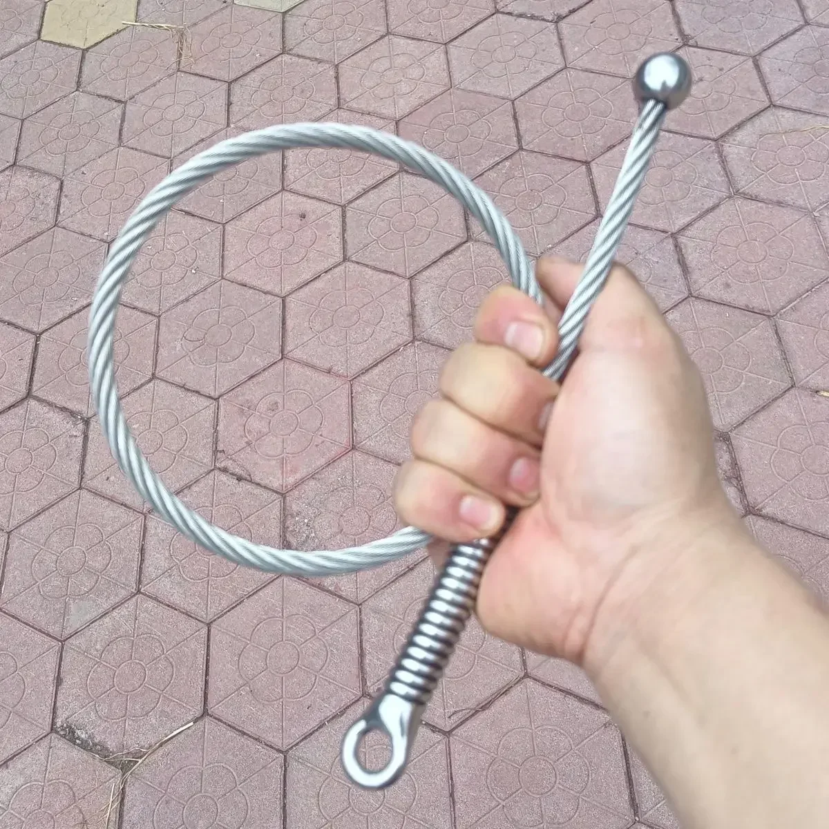 1PC Stainless Steel EDC Wire Whip Tactical Chinese Household Outdoor Car Emergency Tools