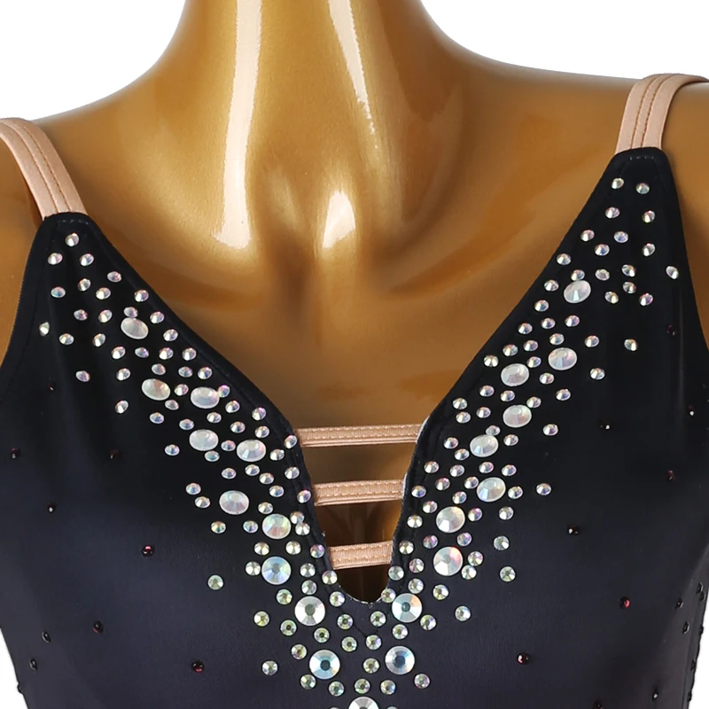 ใหม่ชุดเต้นรําละตินพู่ผู้หญิง Salsa พรรคเสื้อผ้าแขนกุด Rumba Chacha เวที Dancewear เครื่องแต่งกาย bue 492