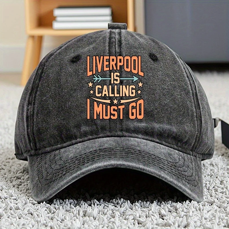قبعة بيسبول من القماش المرن هدية لزيارة ليفربول، قبعة بيسبول كلاسيكية بلون سادة، هدية مثالية للعطلات، حفلة خارجية قابلة للتعديل
