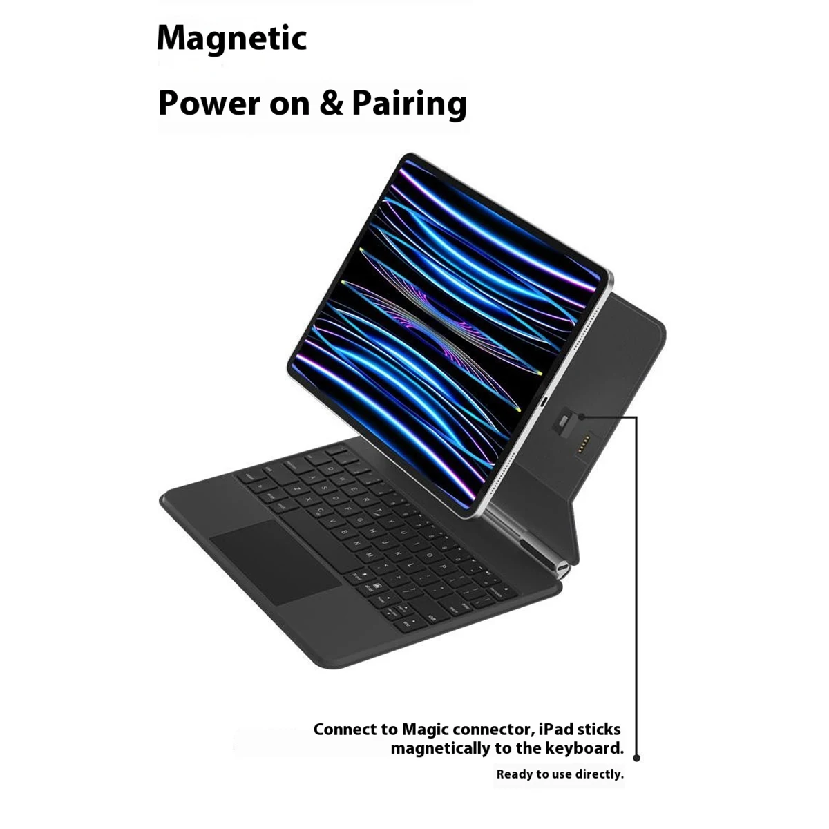 

Кожаный чехол-клавиатура для iPad Pro 11 (2024), волшебная клавиатура, 7 цветов, подсветка с трекпадом, контактный разъем