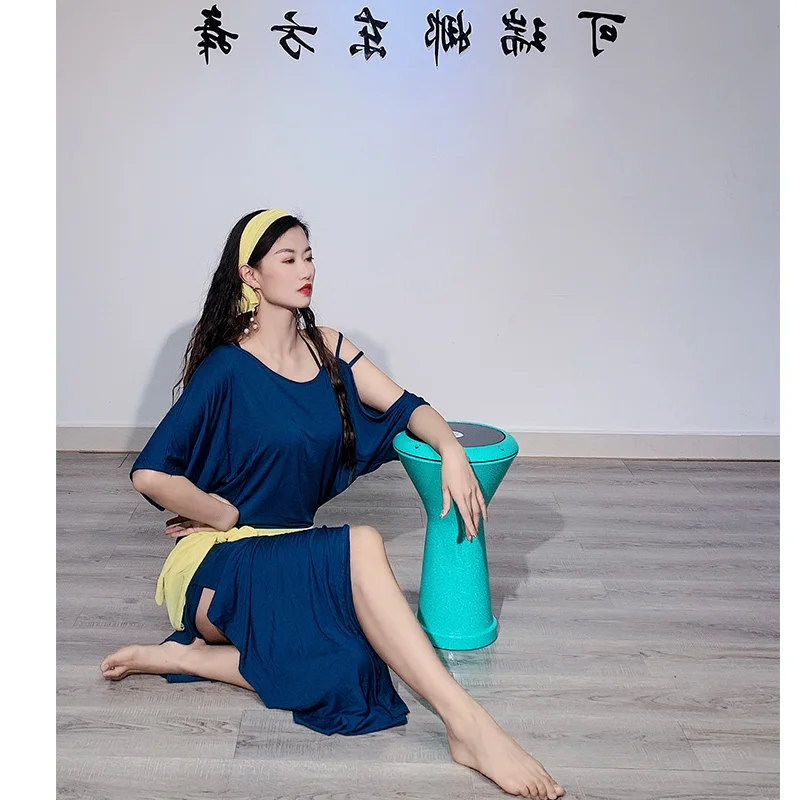 Aangepaste buikdans gewaad oefenkostuum nieuwe volksstijl modale baladi prestatiekostuum teamkostuum oosterse dans