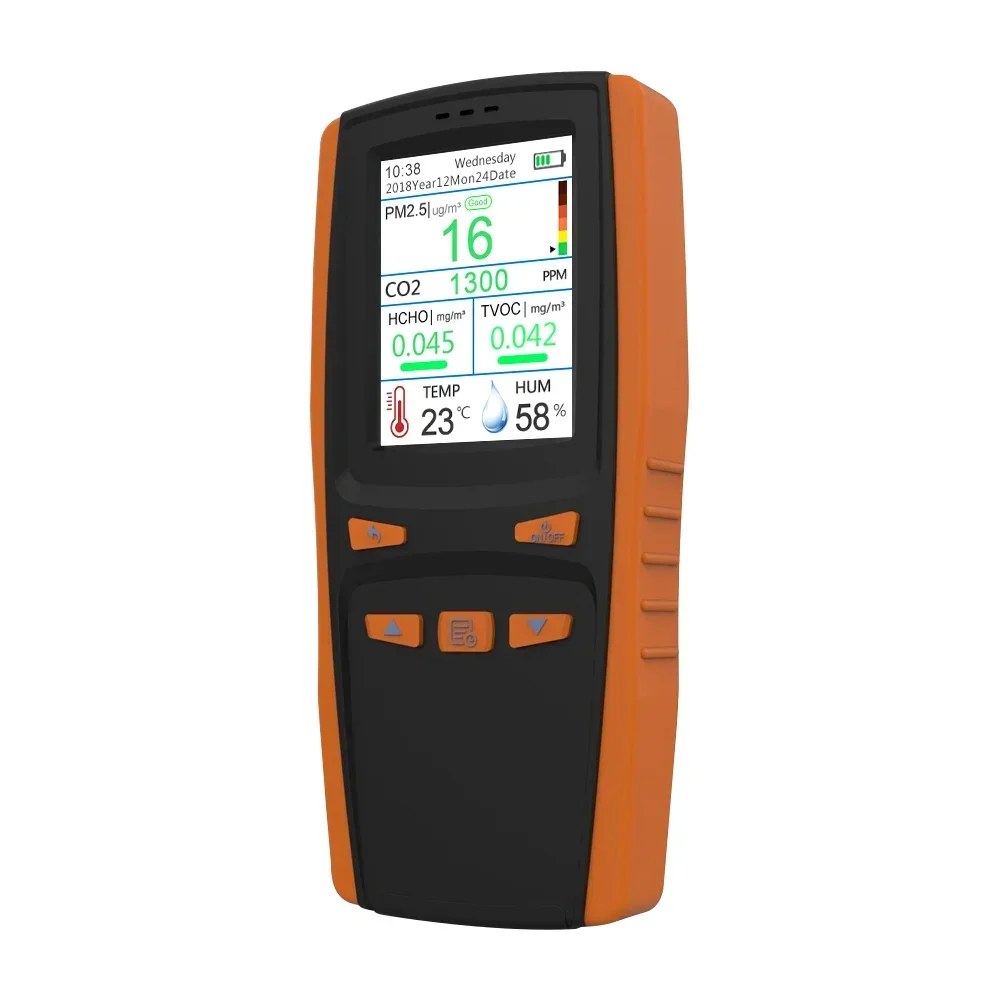 

Air Quality Monitor Indoor Formaldehyde Air Detector with LCD Display for Accurately Testing PM2.5/PM10 HCHO TVOC HCHO