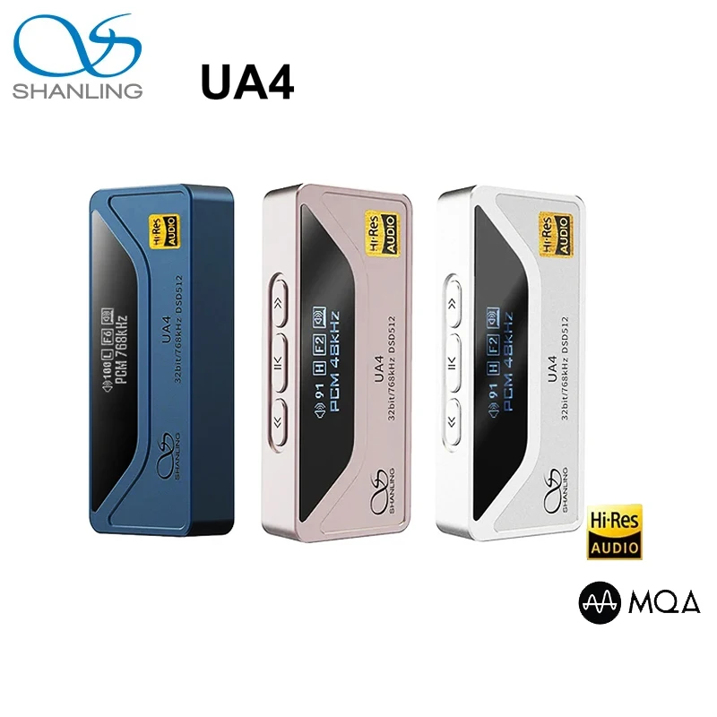 SHANLING UA4 Versterker Draagbare USB DAC AMP Hoofdtelefoonversterker Hi-Res Audio ES9069Q Dual RT6863 PCM768 DSD512 3,5/4,4 mm uitgang