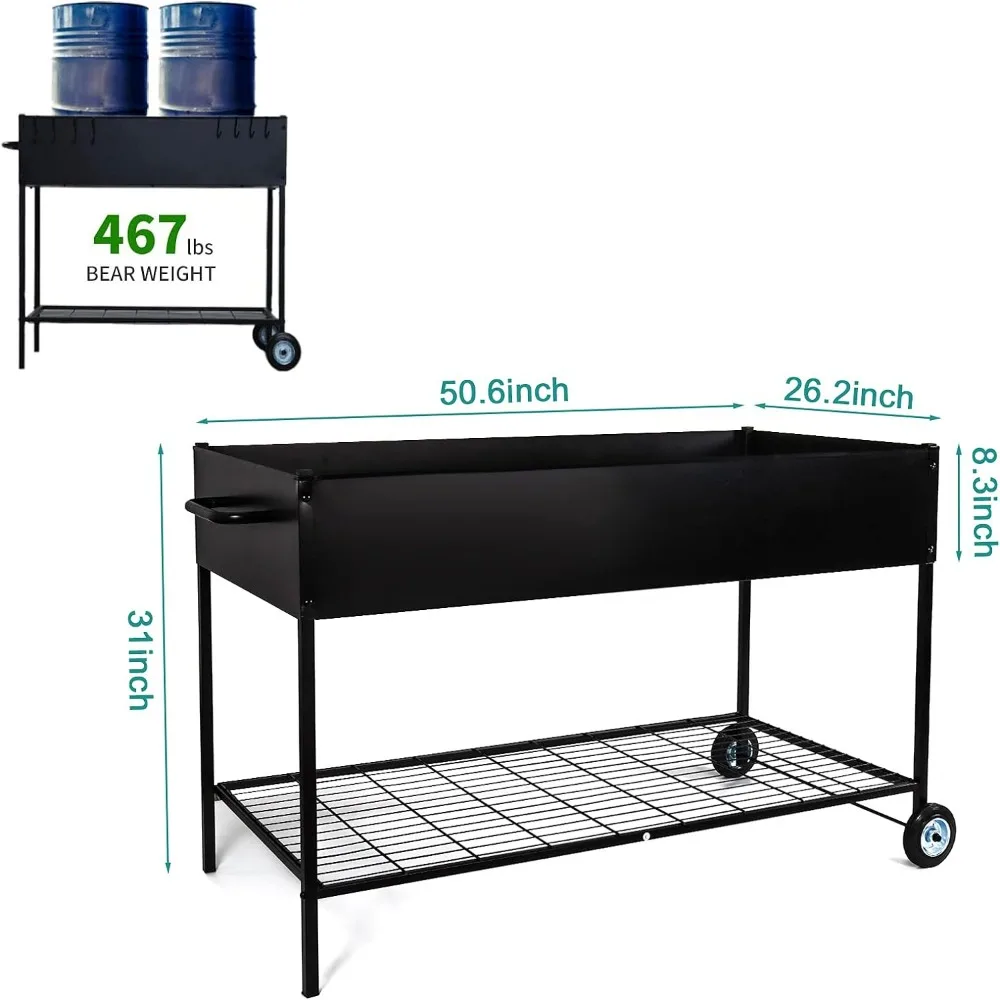 Imagem -02 - Metal Levantado Jardim Camas com Pernas Planter Box For Vegetable Flower Herb Caixas Elevadas do Plantador para Jardinagem ao ar Livre