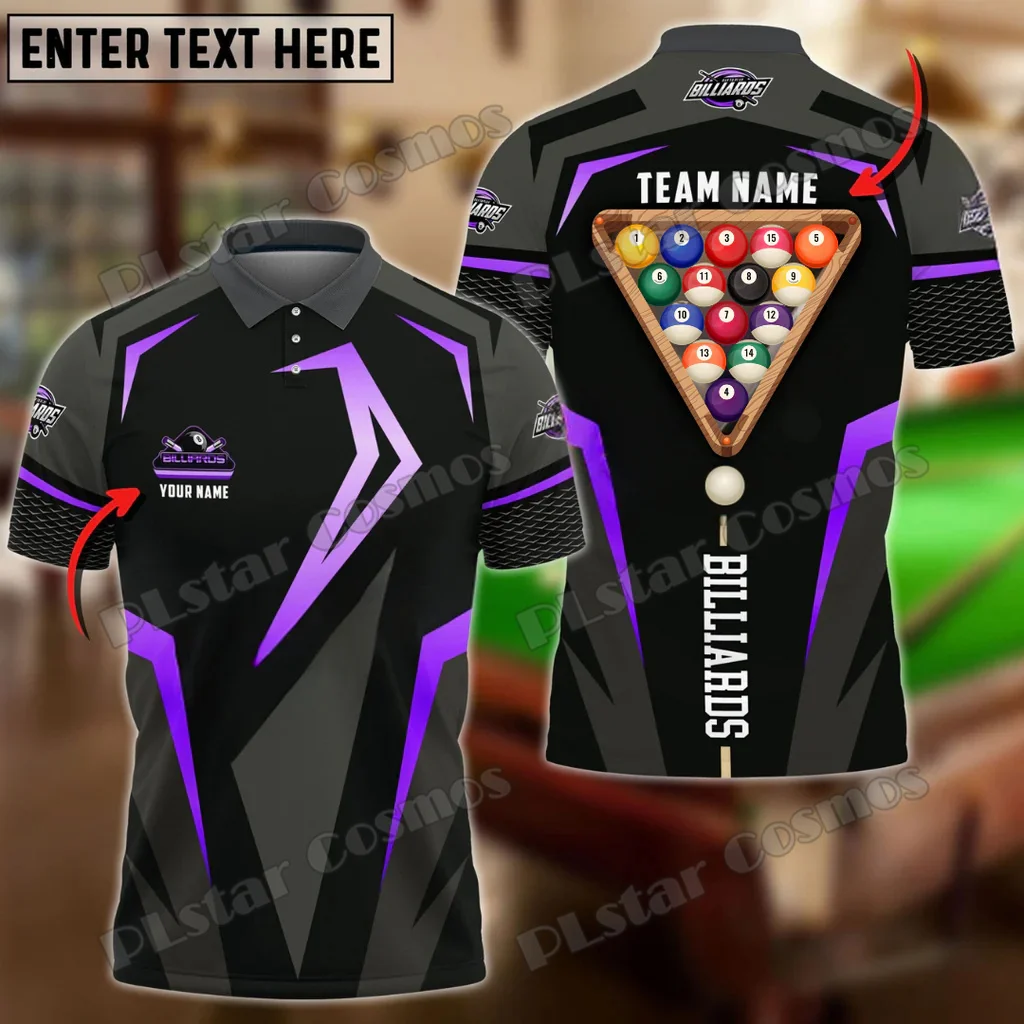 Billiard Ball 8 Rack Sport Multicolor Options Custom Name 3D Printed Fashion Men's Polo Shirt Summer Unisex Casual Shirt POL230