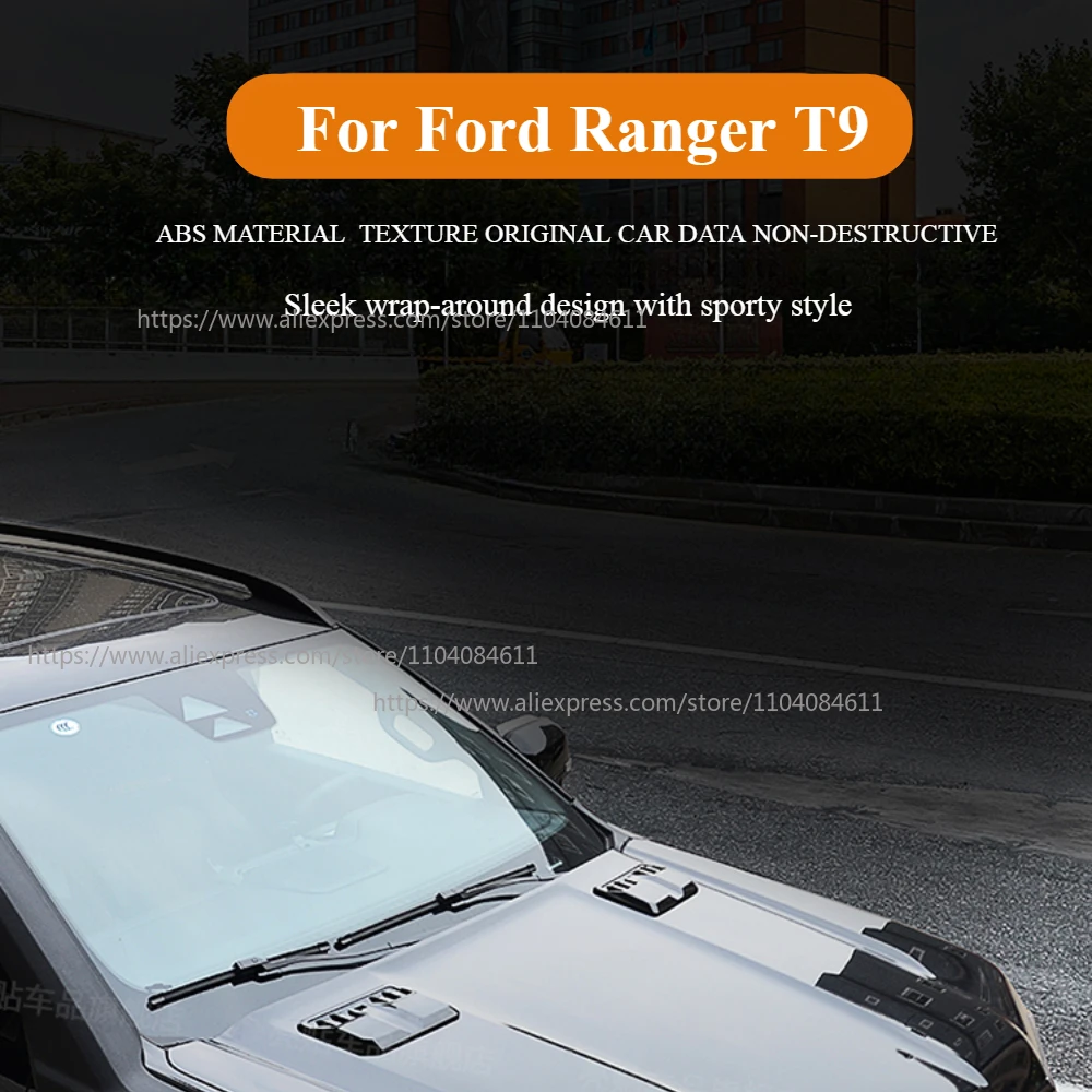 For Ford Ranger T9 2023 2024 Car Bonnet Scoop Plate Trims Covers Carbon Fiber Decorative Protective Cover For Ranger Accessories