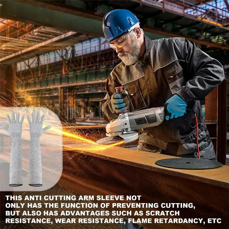 Levels 5 Anti-Cut Gloves Labor Protection Supplies Kitchen Construction Glass Anti-Cut Injury Resistants Wear Gardening-AT36